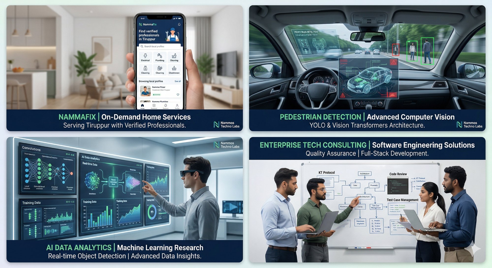 Nammos Technology Labs Services - NammaFix, Pedestrian Detection, AI Data Analytics, Enterprise Tech Consulting